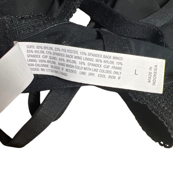 NWT Auden Women's Bra Bralette Lace Black Mesh Size L - Picture 3 of 6